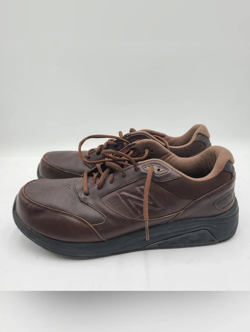 B43 New Balance 928 Shoes Mens 12 2E Brown Leather Walking Sneakers Lace Low Top